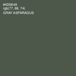 #4D584A - Gray Asparagus Color Image